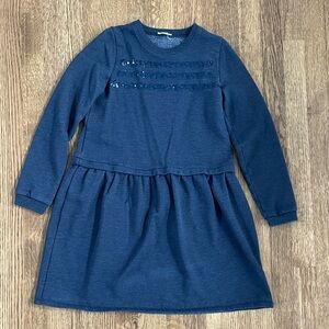 Jcrew Navy Sweatshirt Dress with Sequin Detail